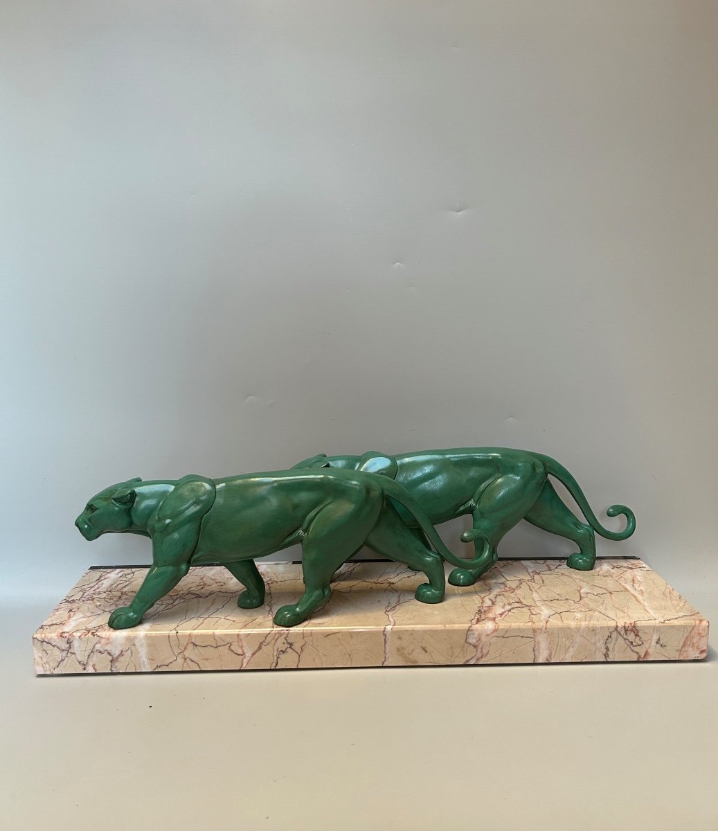 Art Deco Panther Sculpture By Leducq -photo-4