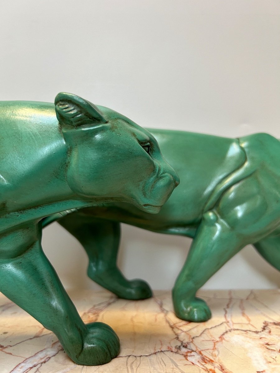 Art Deco Panther Sculpture By Leducq -photo-2