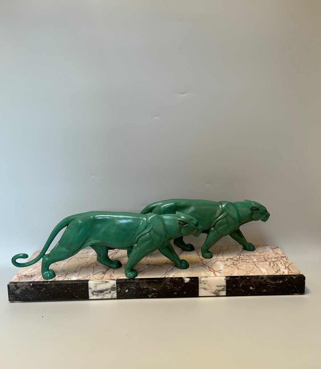 Art Deco Panther Sculpture By Leducq 