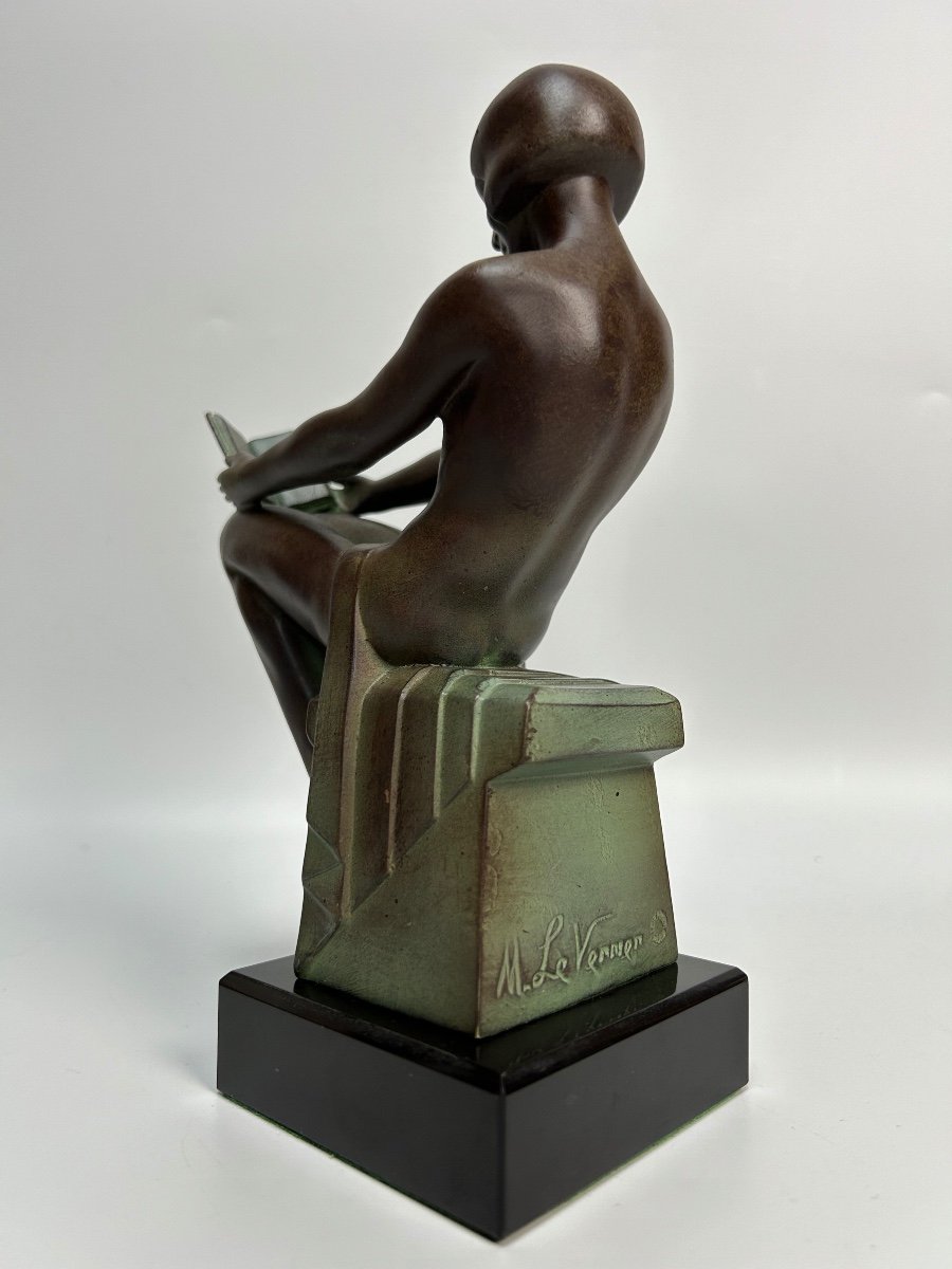 Max Le Verrier Art Deco Sculpture (paperweight)-photo-2