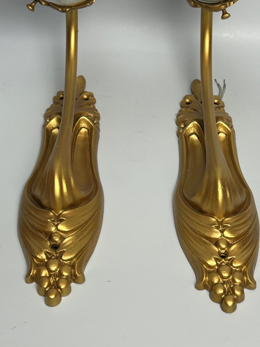 Daum Nancy Pair Of Art Nouveau Wall Lights -photo-4