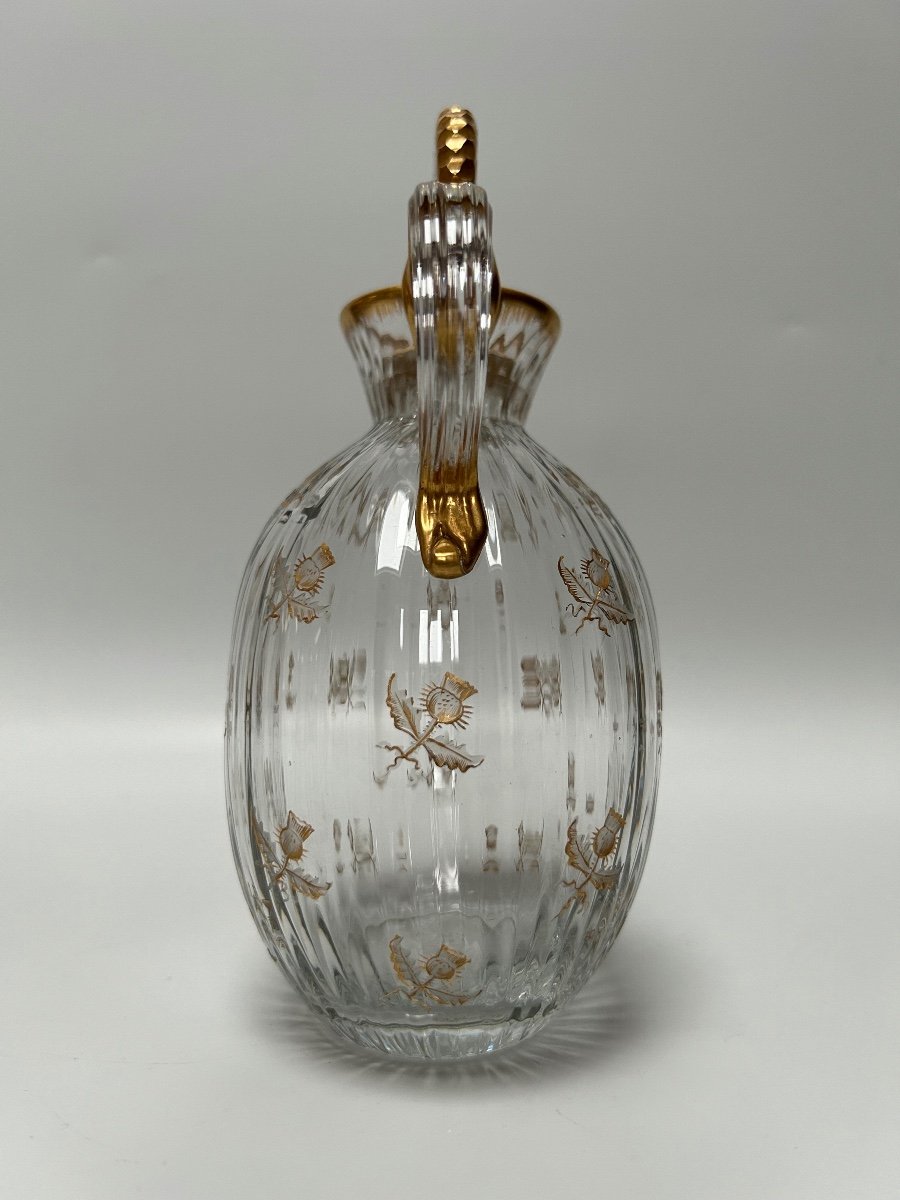 Daum Nancy Pitcher Decorated With Thistles (crack)-photo-2