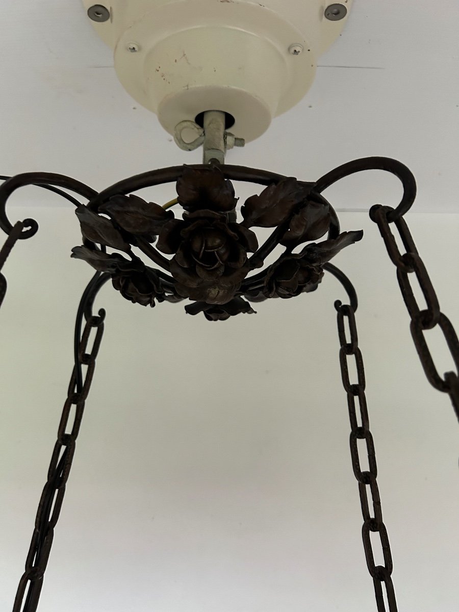 Muller Brothers Luneville Art Nouveau / Art Deco Chandelier -photo-2