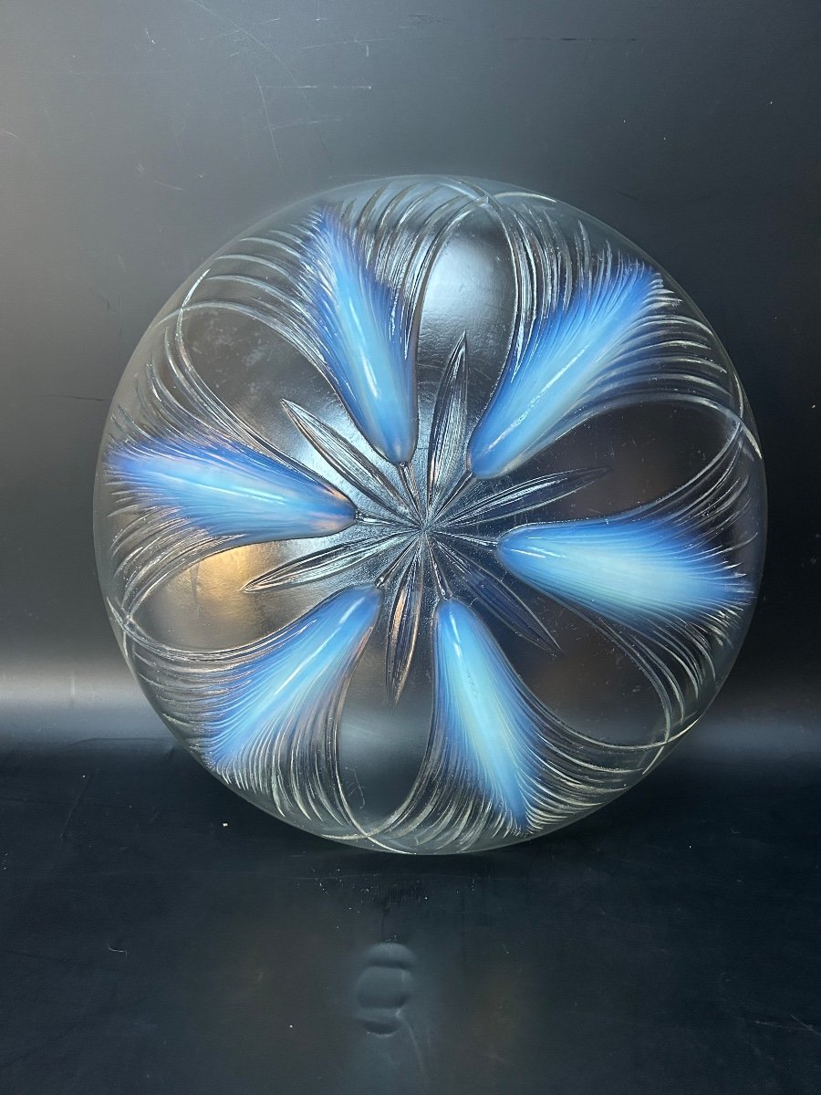 Verlys Art Deco Opalescent Glass Papyrus Bowl-photo-4