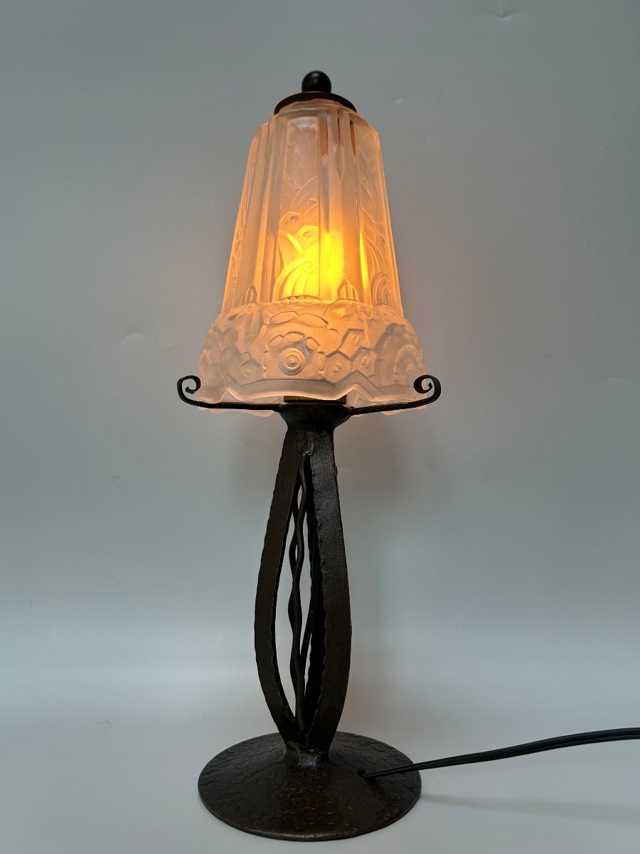 Art Deco Lamp Signed Maynadier -photo-2