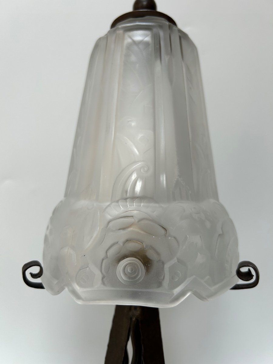 Art Deco Lamp Signed Maynadier -photo-3