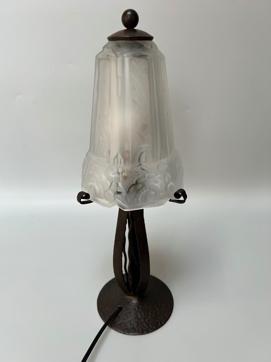 Art Deco Lamp Signed Maynadier -photo-2