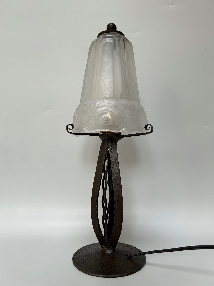 Art Deco Lamp Signed Maynadier 