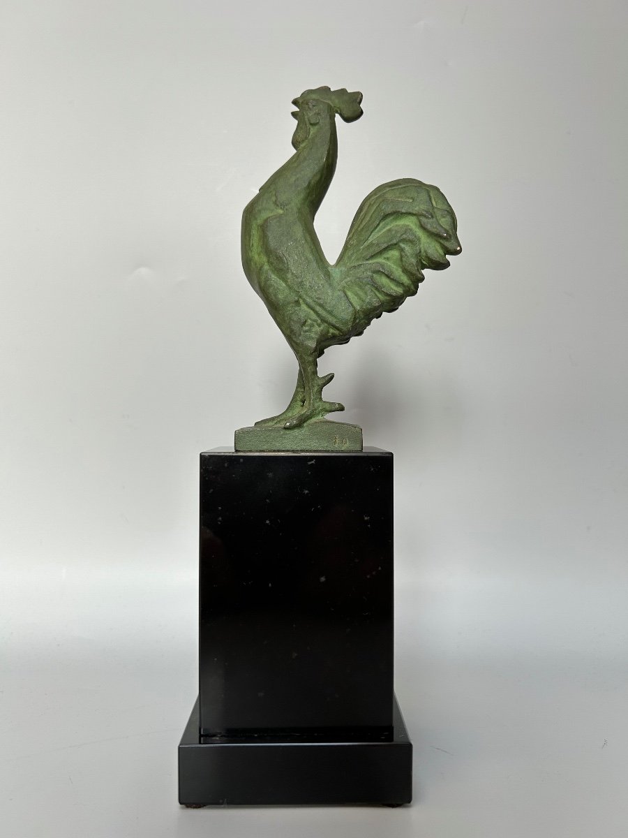 Art Deco Bronze Rooster Sculpture 