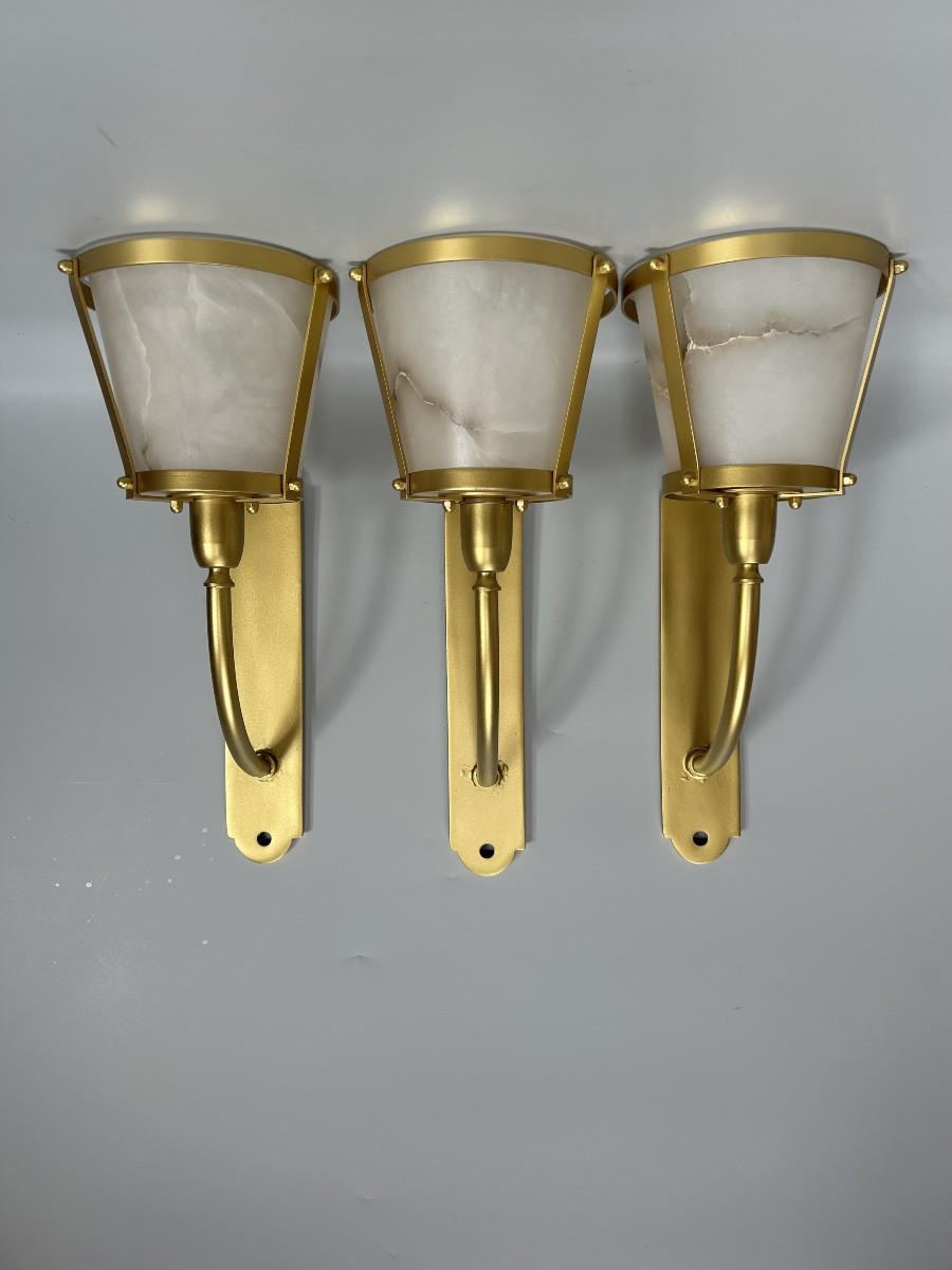 3 Designer Wall Lights Circa 1945-photo-1