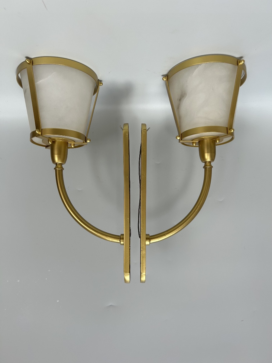 3 Designer Wall Lights Circa 1945-photo-3