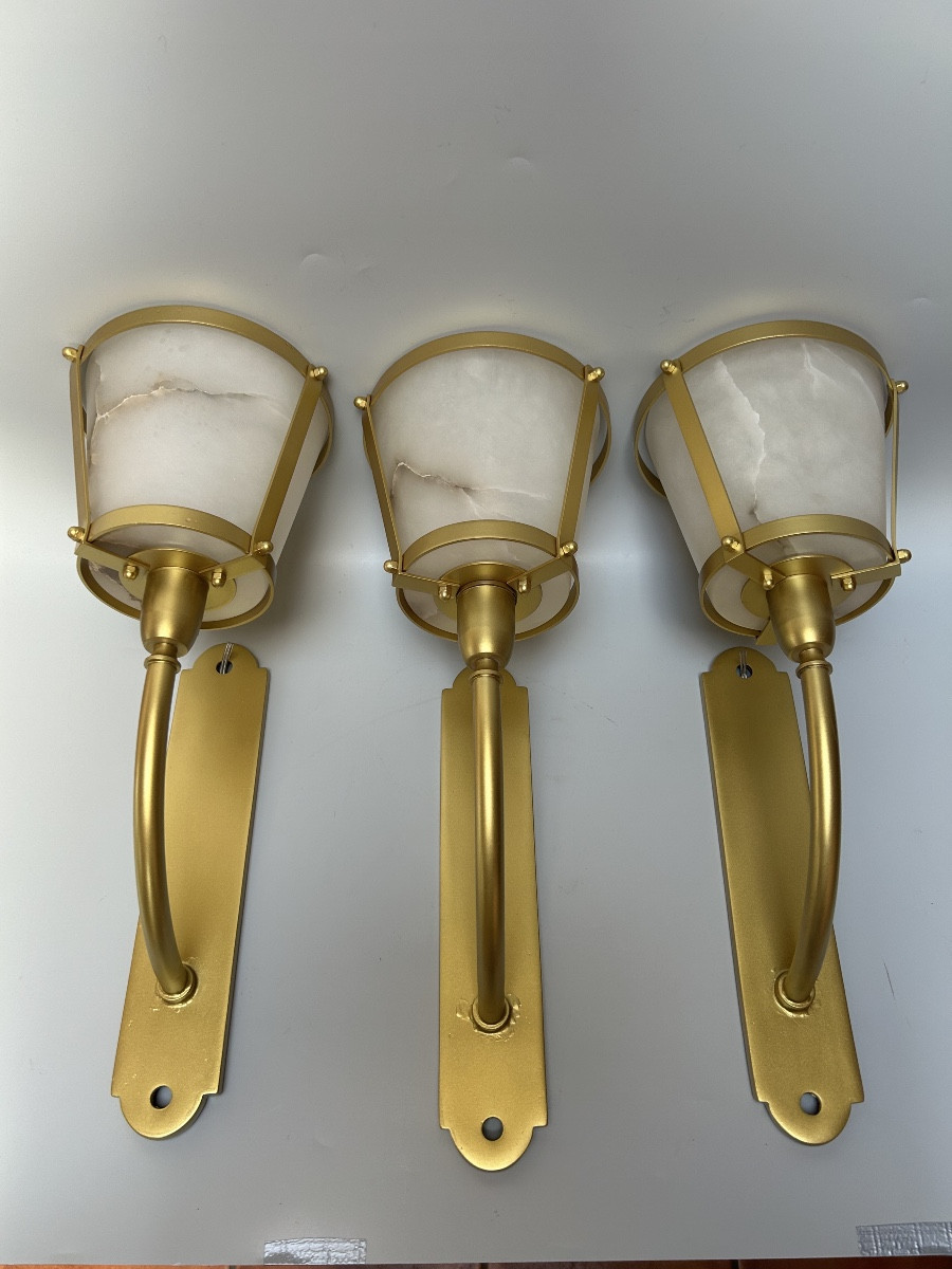 3 Designer Wall Lights Circa 1945