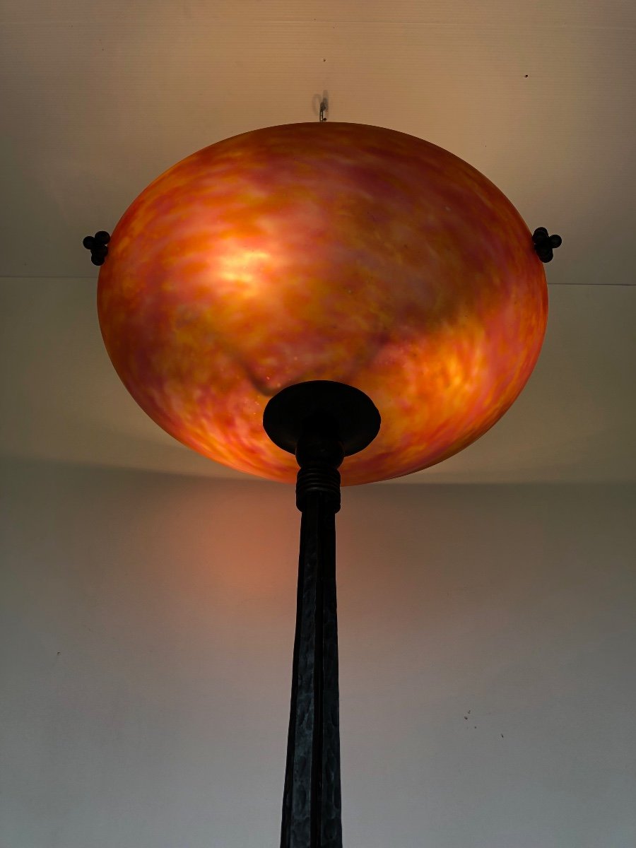 Art Deco Floor Lamp P Kiss And Daum Nancy-photo-3