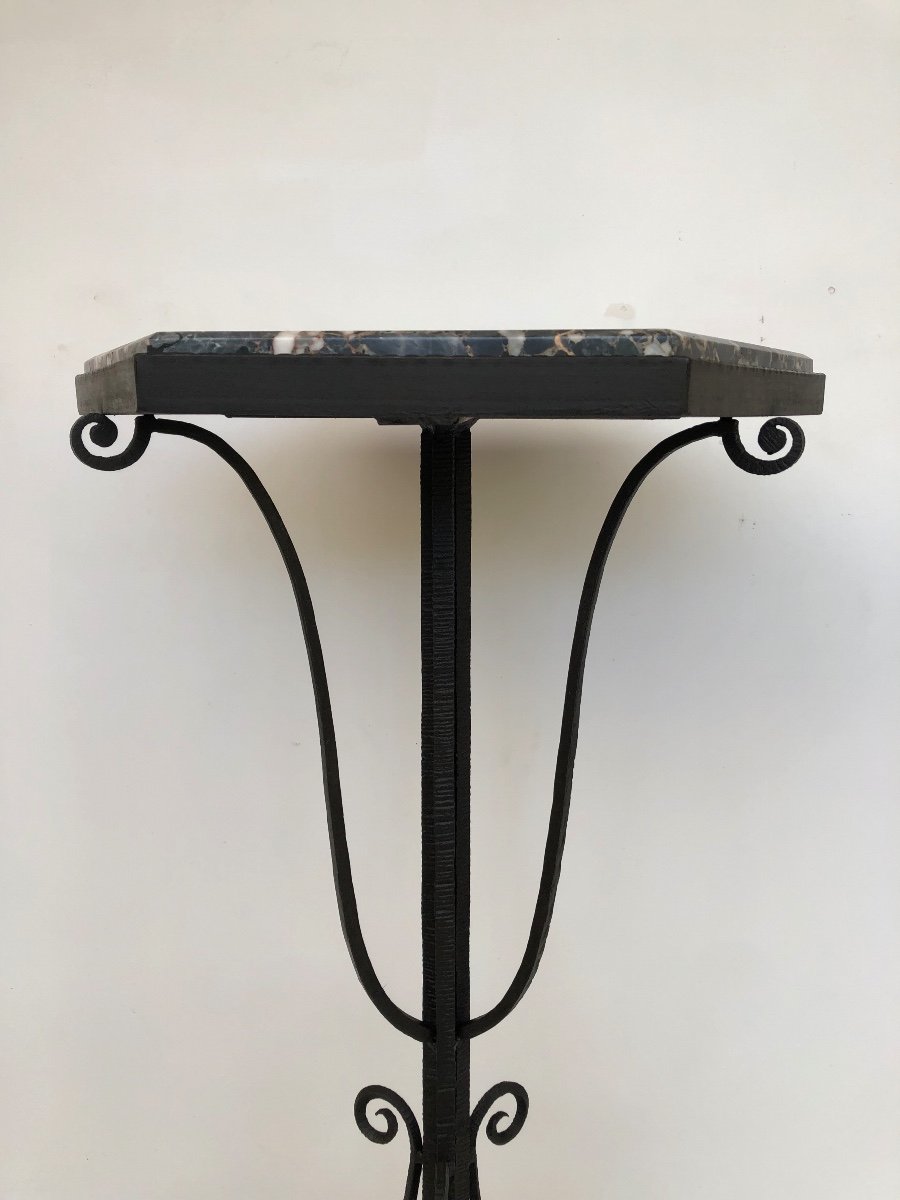 Art Deco Wrought Iron Pedestal Stand-photo-1