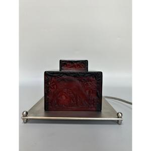 René Lalique Inkwell Model Aux Biches Red Created In 1913