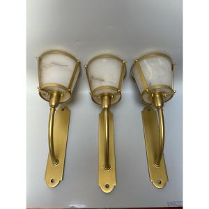 3 Designer Wall Lights Circa 1945