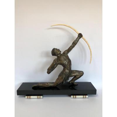 Art Deco Sculpture Signed By J De Roncourt Around 1930