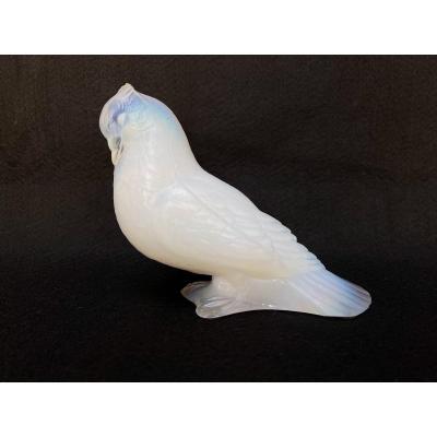 Opalescent Bird Paperweight Signed Cesari