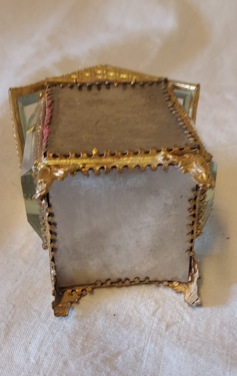 Porte Montre "maison" En Verre à Chanfrein Et Pomponne Napoléon III -photo-2