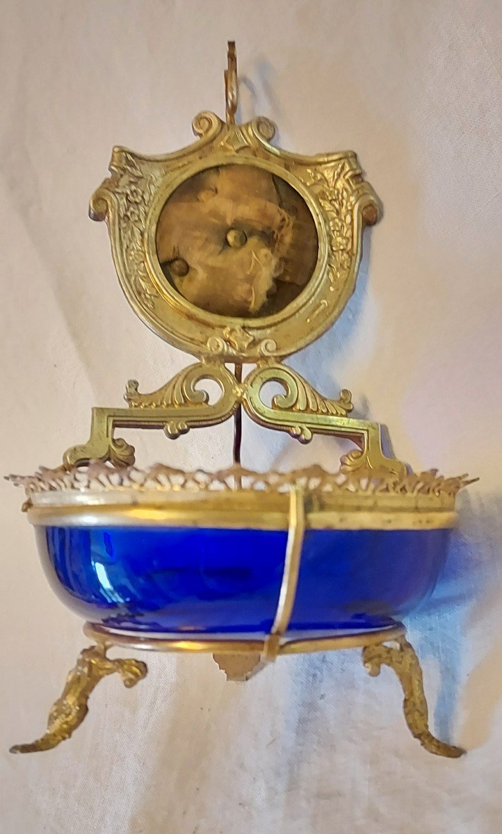 Baguier Watch Holder Bronze And Enameled Glass 19th Century -photo-1