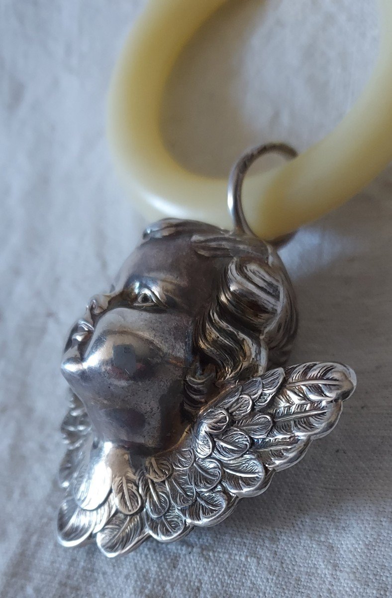 Angelot Bell-rattle In Silver For Newborn -photo-2