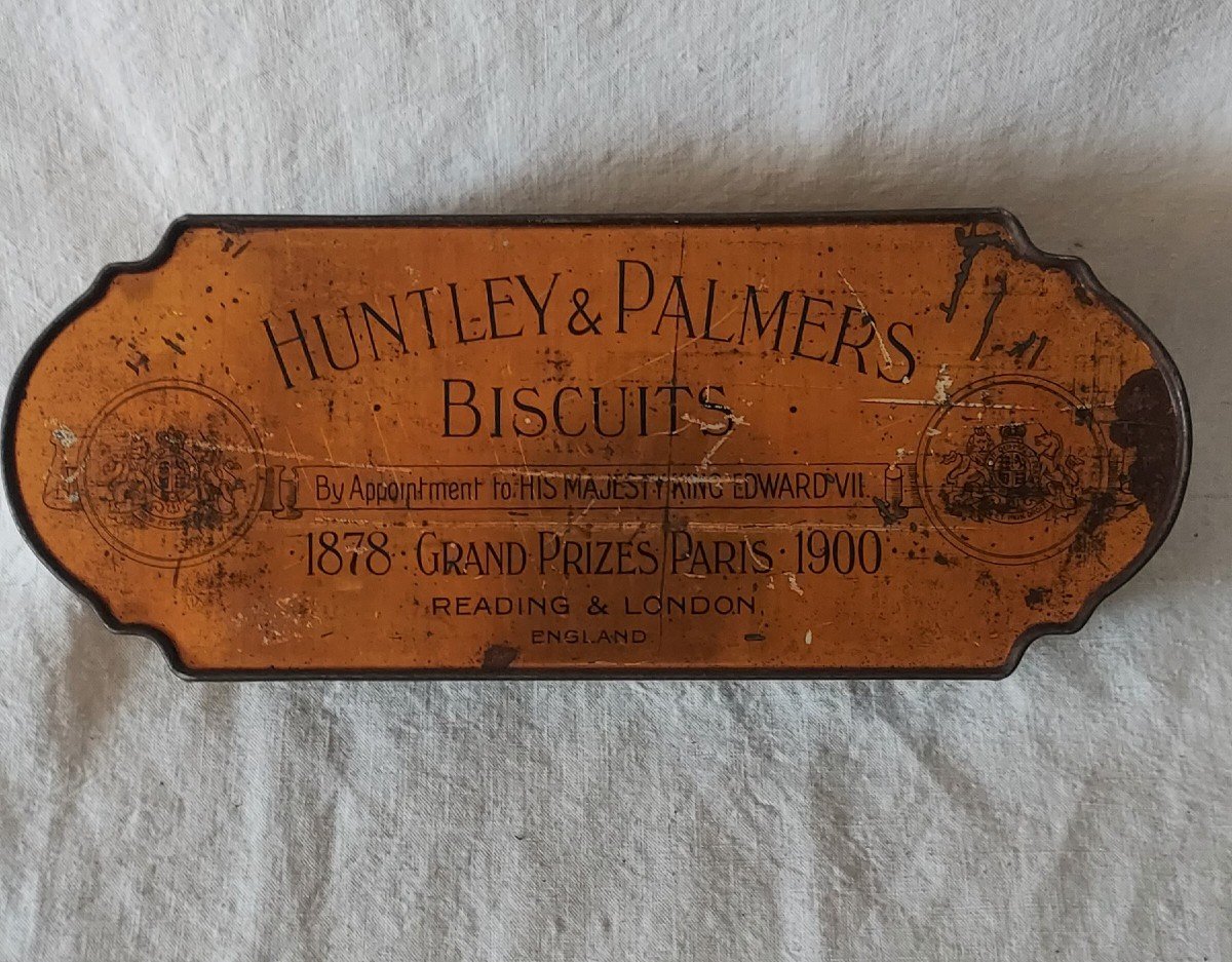 Boite Biscuit 1908 Huntley & Palmer Paquebot Lusitania Arrivant à  New York  Modèle Recherché -photo-2