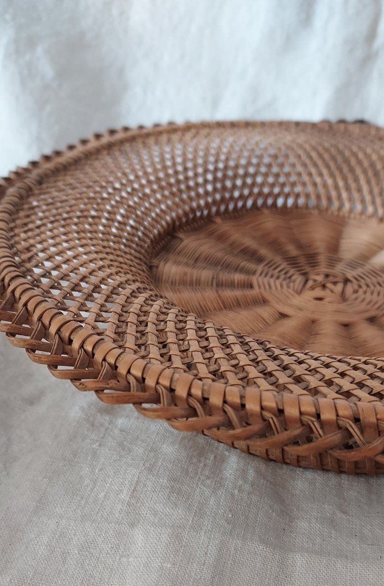 Basket Cup In Wicker Basketwork On Piedouce From The 19th Century -photo-4