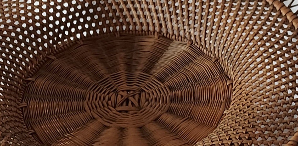 Basket Cup In Wicker Basketwork On Piedouce From The 19th Century -photo-3