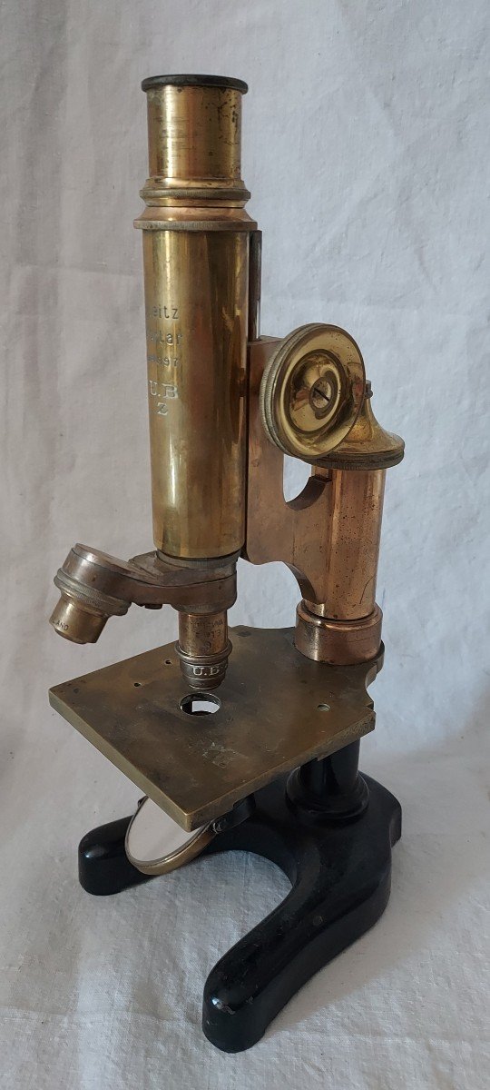 Laboratory Microscope Signed E. Leitz- Wetzlar-germany In Brass, Bronze And Cast Iron-photo-4