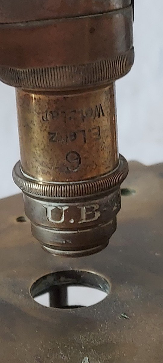 Laboratory Microscope Signed E. Leitz- Wetzlar-germany In Brass, Bronze And Cast Iron-photo-4