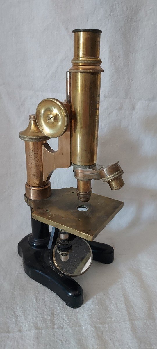 Laboratory Microscope Signed E. Leitz- Wetzlar-germany In Brass, Bronze And Cast Iron