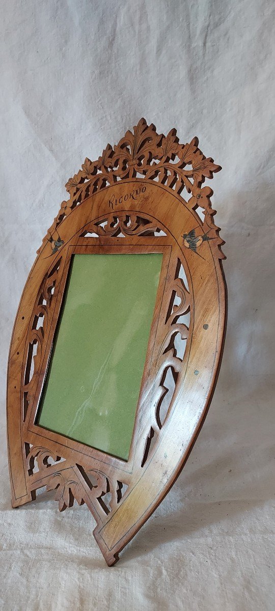 Photo Holder Frame And Also Good Luck Charm In Italian Cut Olive Wood -photo-2