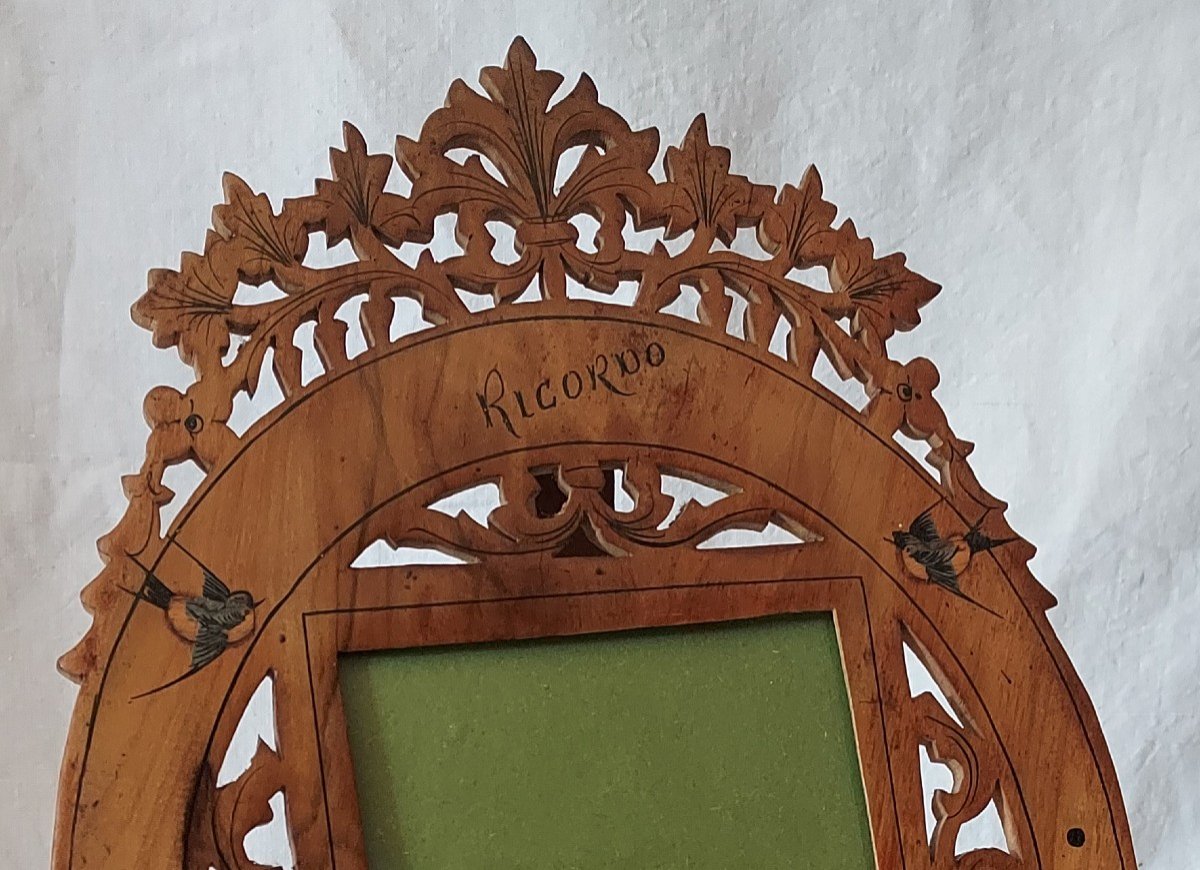 Photo Holder Frame And Also Good Luck Charm In Italian Cut Olive Wood -photo-2