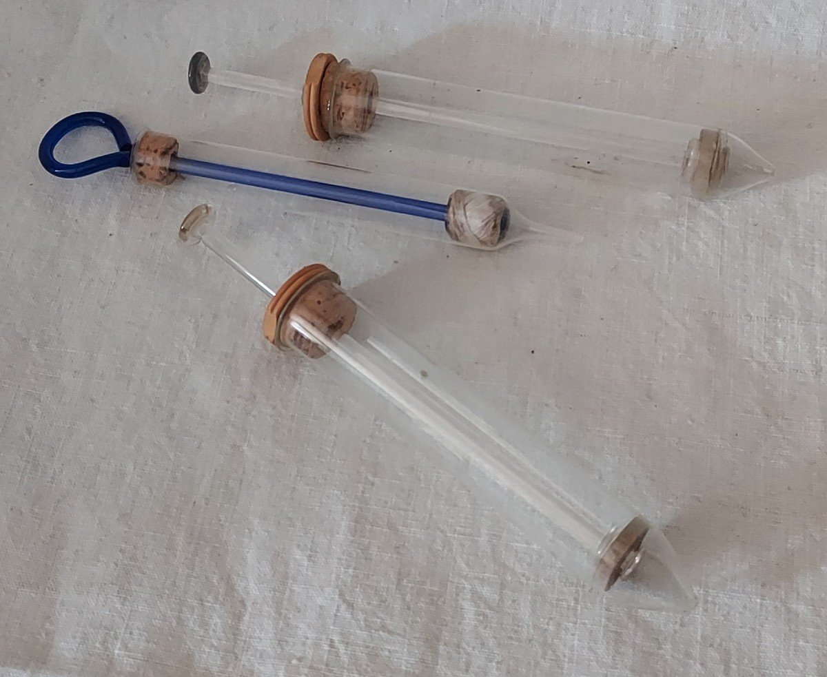 Three Glass Veterinarian Syringes For Insemination -photo-3