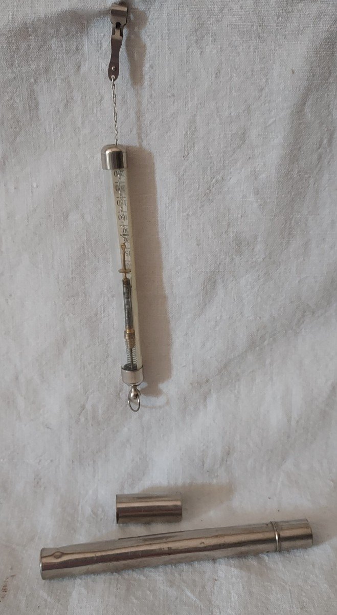 Pocket Letter Scale In Glass Tube On Spring With Chrome Case -photo-3