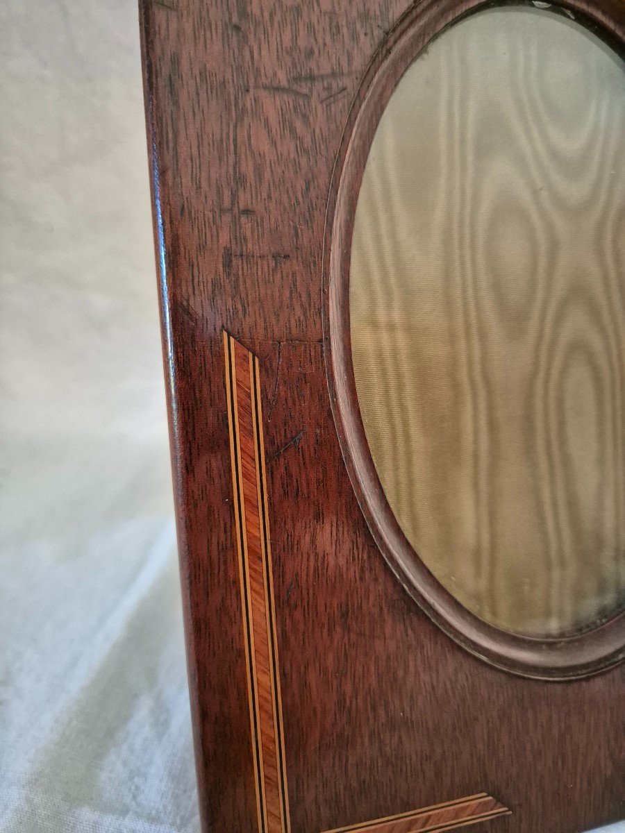 Modernist Mahogany Photo Frame And Marquetry Of Various Species: Sycamore, Ebony, Rosewood-photo-3