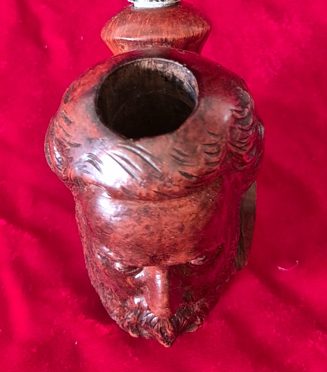 Carved Briar Pipe Depicting Gambetta's Face-photo-1