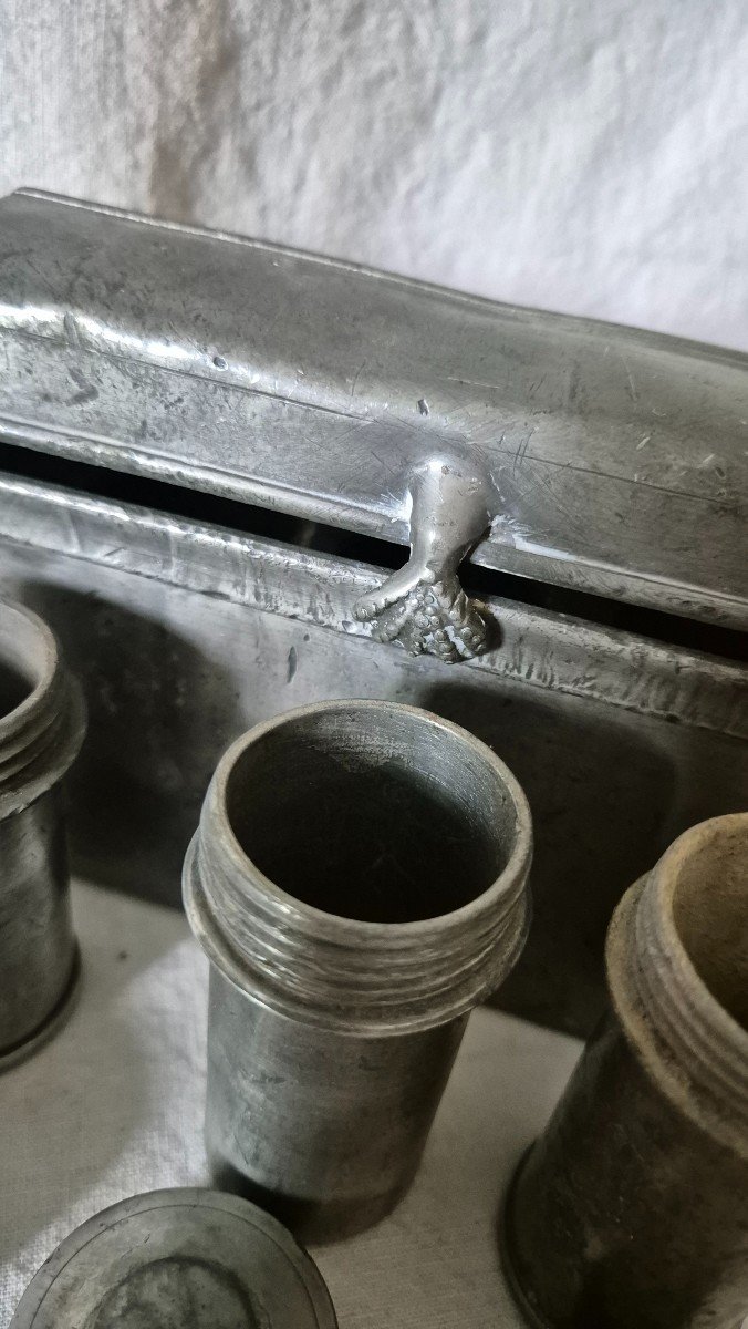 18th Century Pewter Box Of Holy Oils Of The Sacraments Of The Catholic Liturgy -photo-2