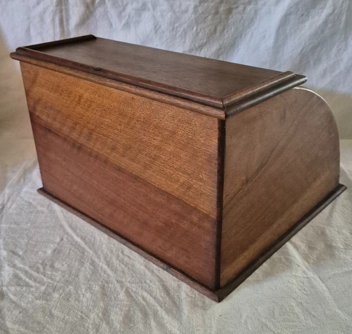 Early 20th Century Walnut Curtain Desk Filing Cabinet -photo-2