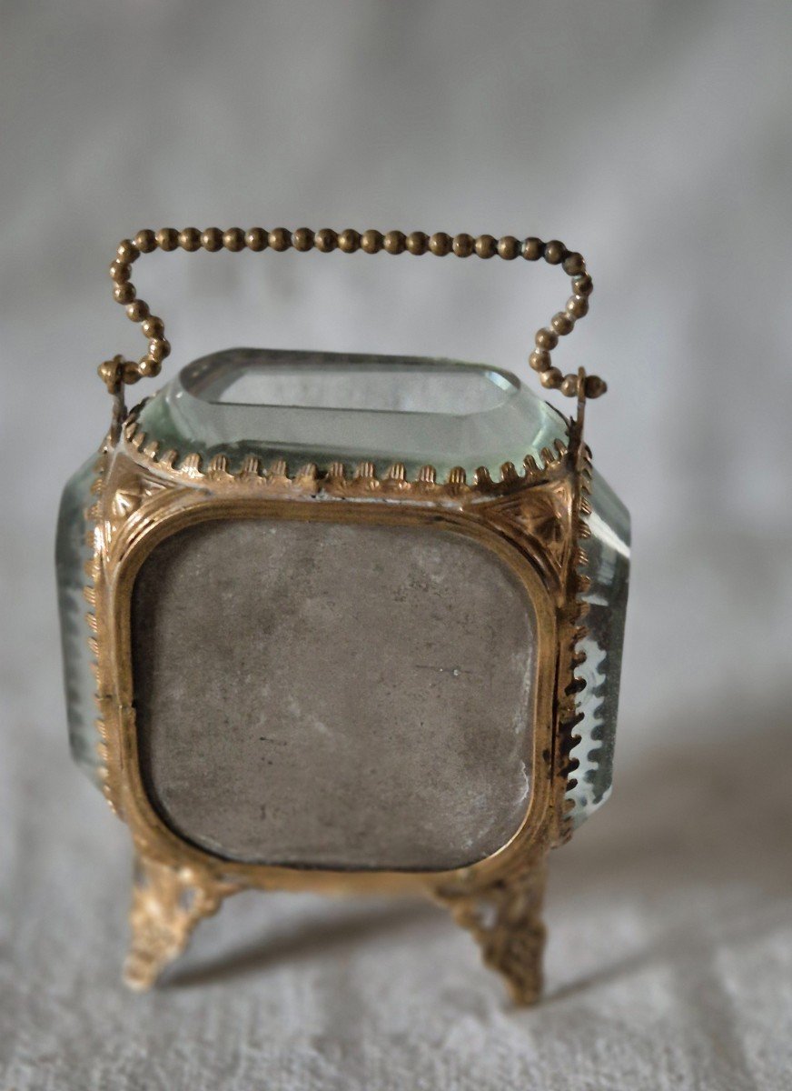 Reliquary, Miniature Painting Or Watch Holder Box In Pomponne And Glass -photo-4