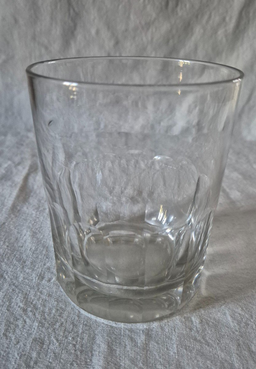 Individual Glass Cooler In Clear Glass Ribbed Tumbler Shape -photo-1