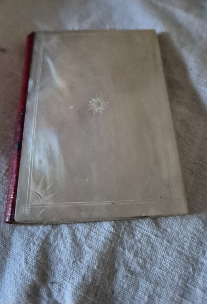 "souvenir" Notebook In Engraved Mother-of-pearl From The Romantic Period.-photo-2