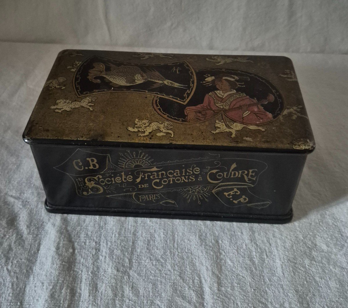 Antique Haberdashery: Paper Mache Box For Spools Of Thread For Sewing