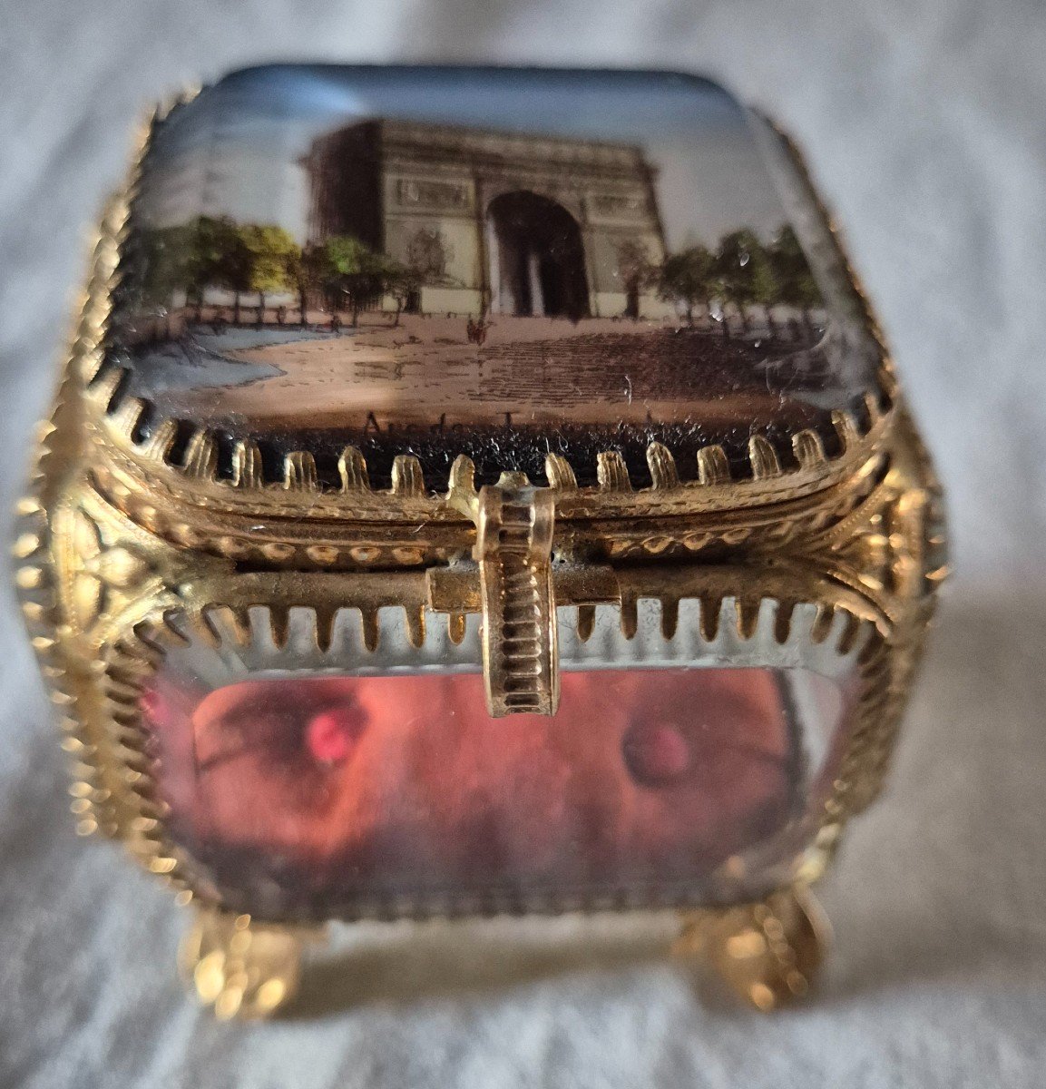 Souvenir De Paris Arc De Triomphe En Verre Et Pomponne Vers 1900-photo-4