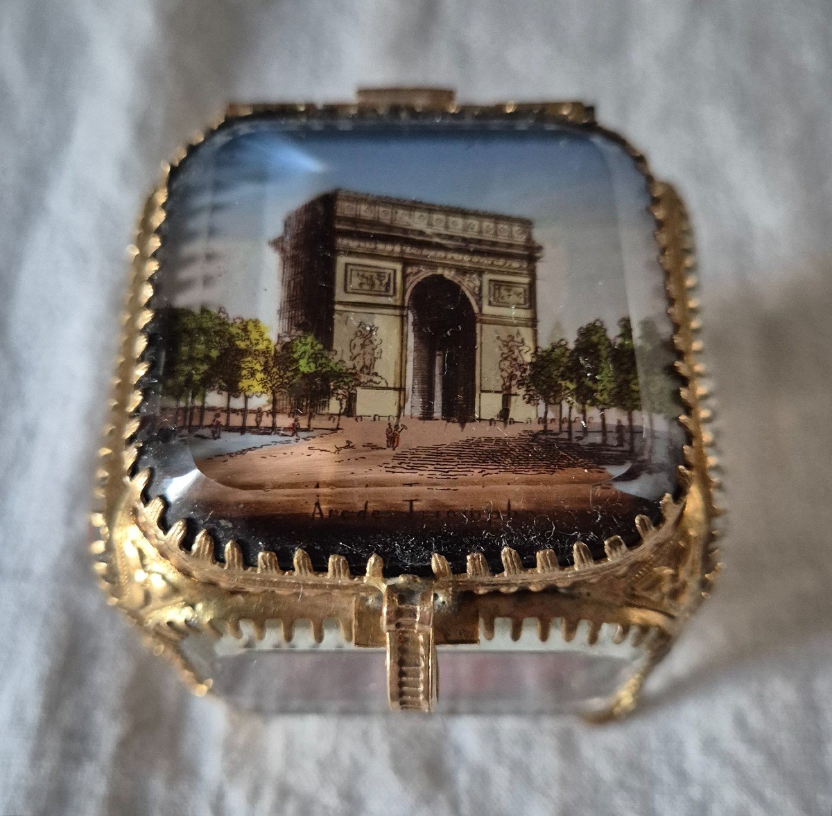 Souvenir De Paris Arc De Triomphe En Verre Et Pomponne Vers 1900