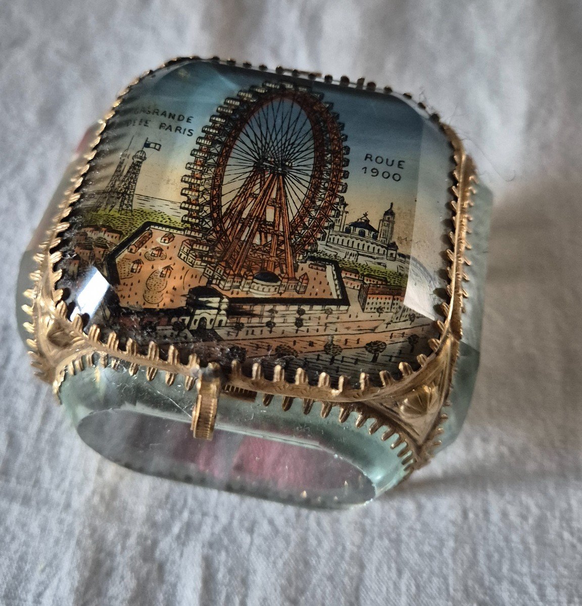 Square Souvenir Box Of The Ferris Wheel Of The 1900 Universal Exhibition In Paris 