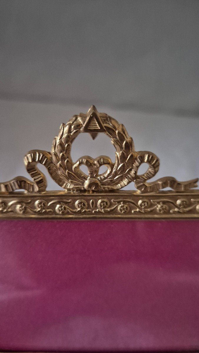 Italian Judaica Gilt Bronze Photo Frame -photo-2