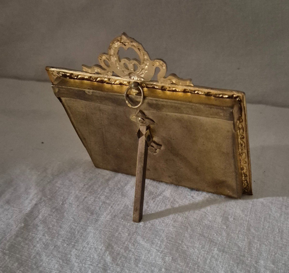 Italian Judaica Gilt Bronze Photo Frame -photo-4