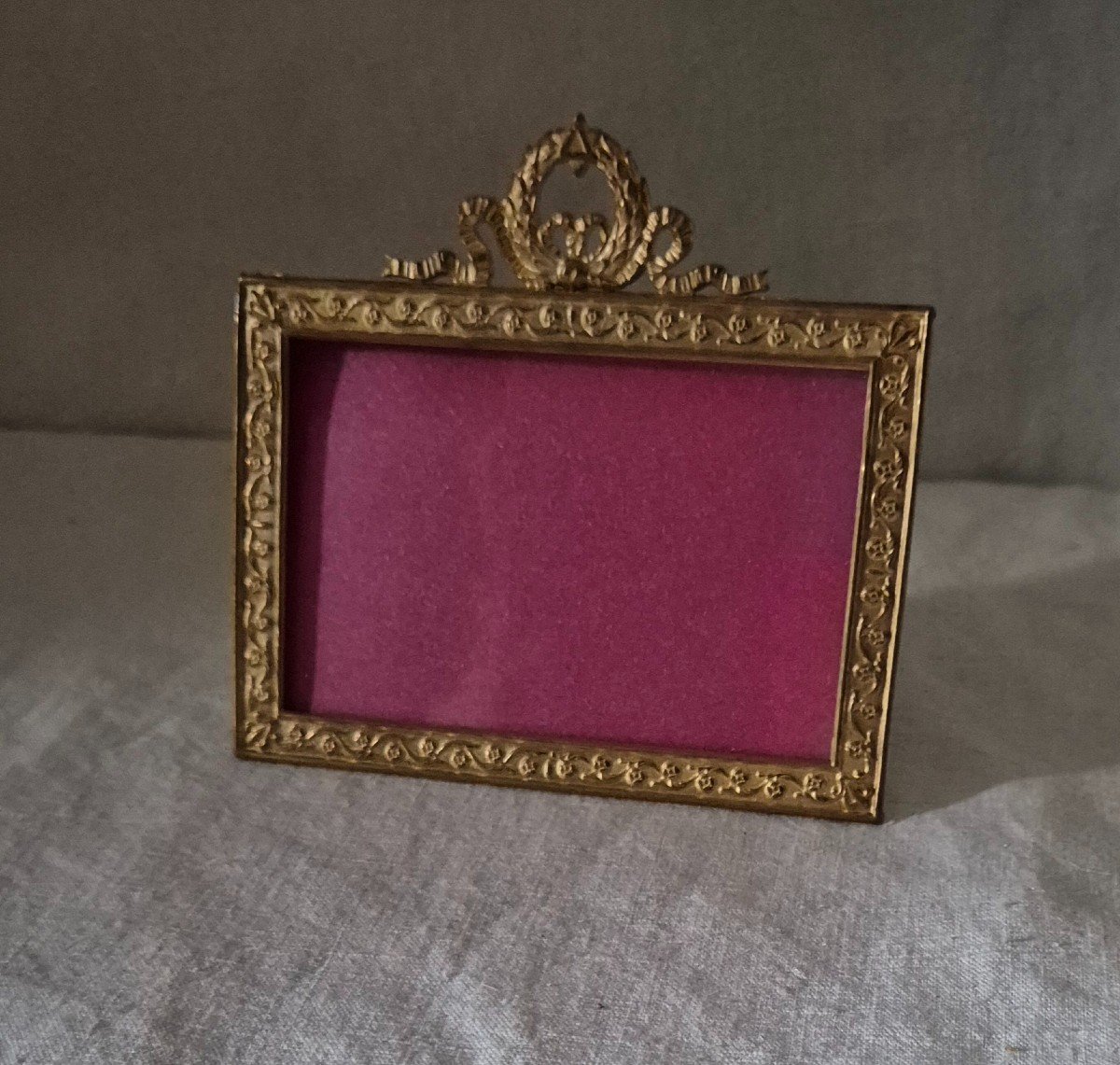 Italian Judaica Gilt Bronze Photo Frame -photo-5