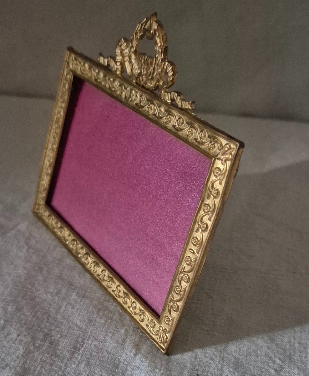 Italian Judaica Gilt Bronze Photo Frame -photo-6